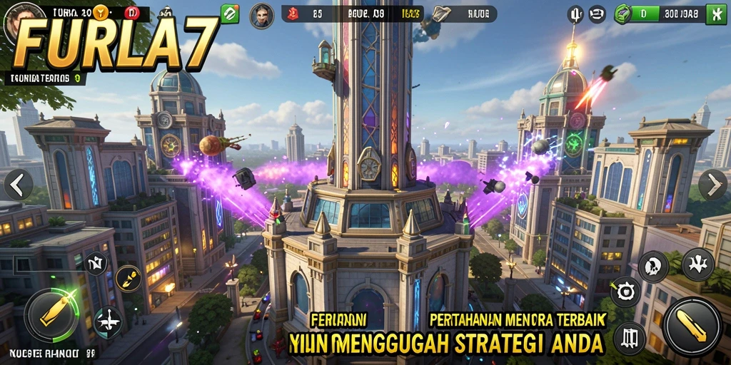 Tampilan gameplay seru dalam FURLA77 dengan strategi Tower Defense.
