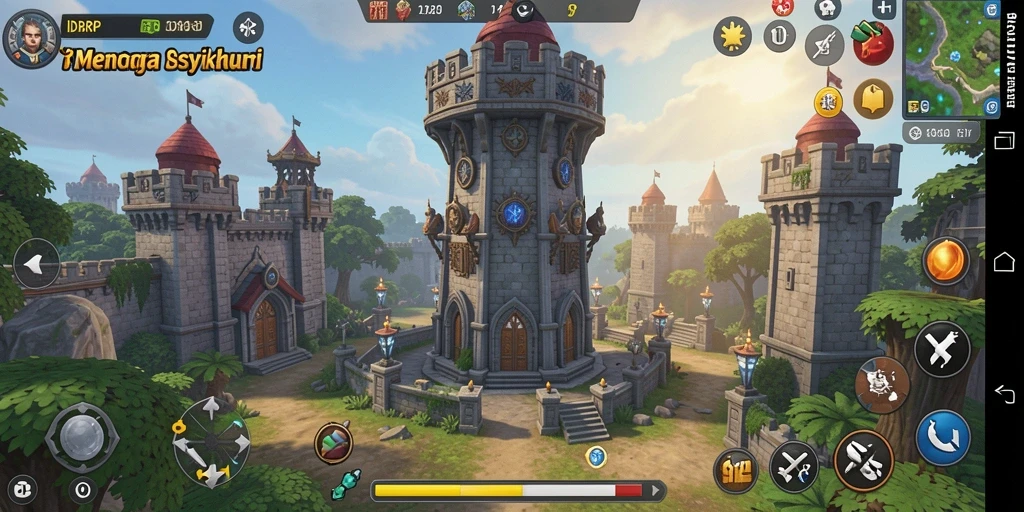 Tampilan layar permainan Tower Defense yang menarik dan penuh aksi.