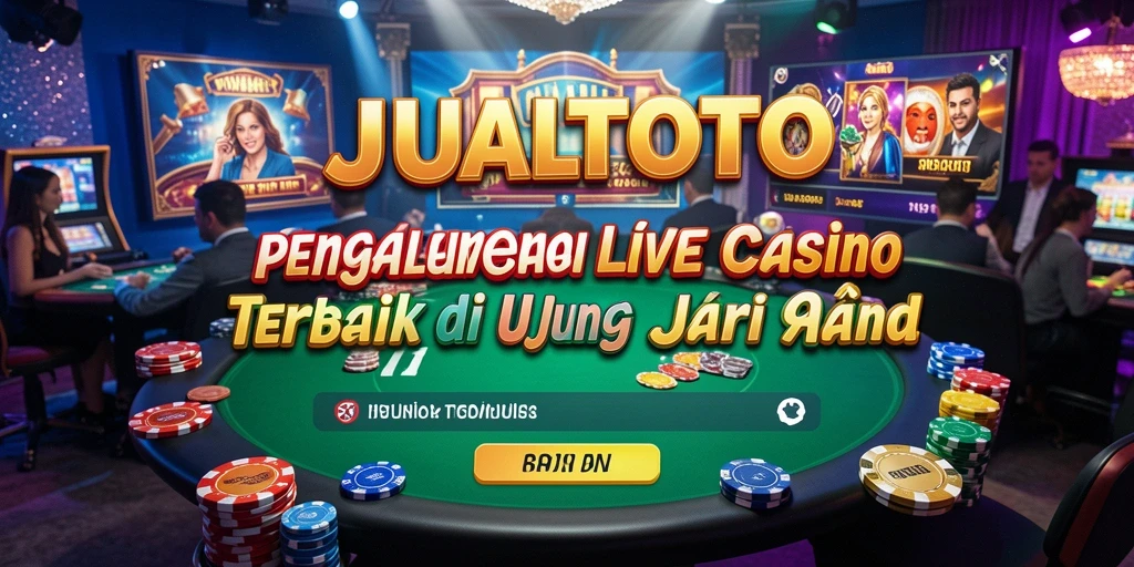 Screenshot gameplay Live Casino JUALTOTO yang menampilkan dealer profesional.