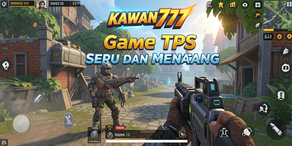 Tampilan gameplay seru dari KAWAN777 dengan aksi tembak-menembak yang mendebarkan.