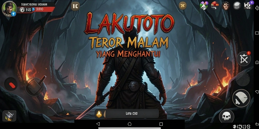 Tangkapan layar gameplay mengerikan dari LAKUTOTO menunjukkan suasana mencekam.