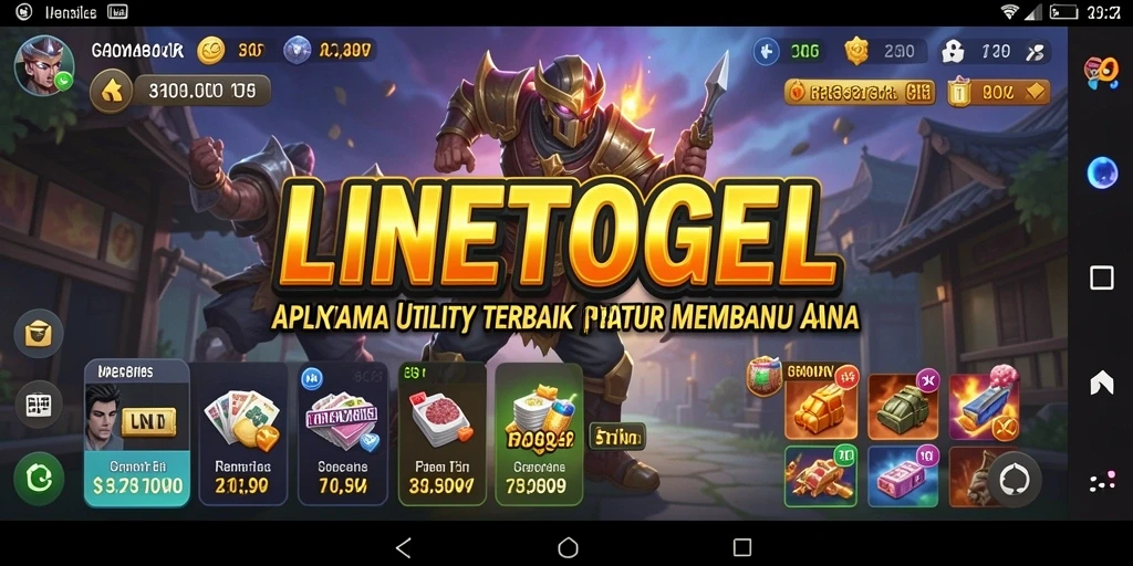 Tampilan utama LINETOGEL dengan interface yang sederhana dan fungsional.