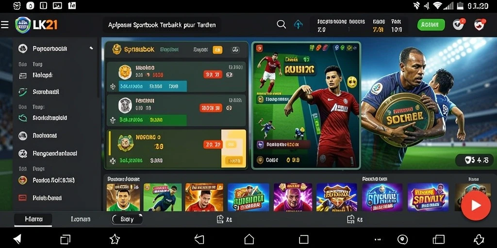 Tampilan gameplay Sportsbook yang menarik dan dinamis di LK21.