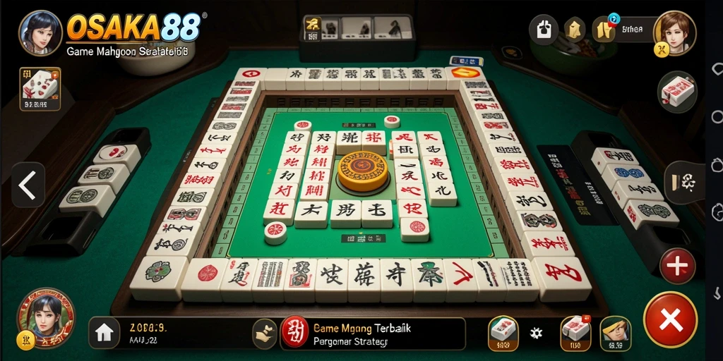 Skrenshot gameplay OSAKA88 yang memperlihatkan aksi Mahjong seru.