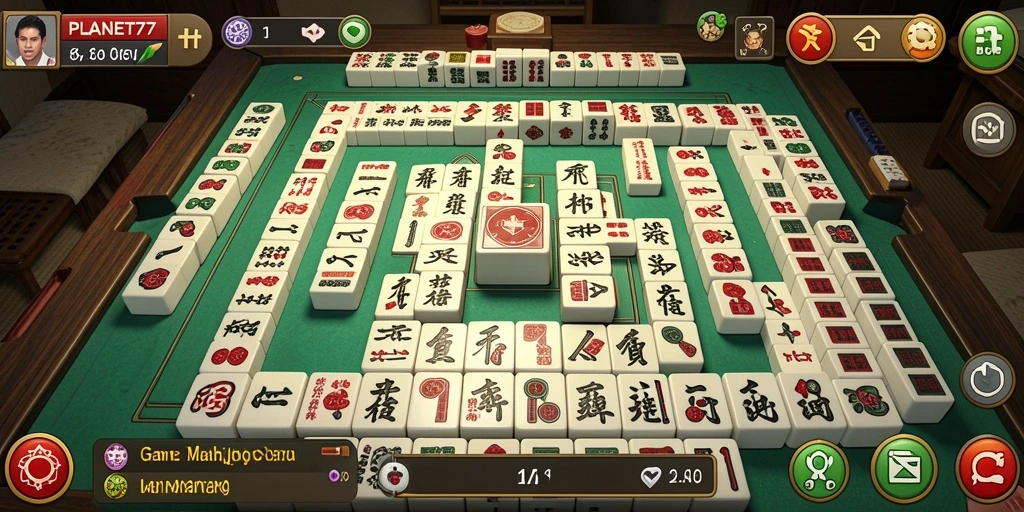 Tampilan gameplay seru dari permainan Mahjong PLANET77.