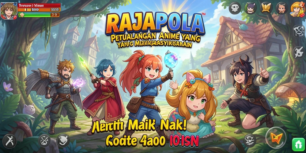 Screenshot gameplay RAJAPOLA yang menampilkan aksi seru karakter Anime.